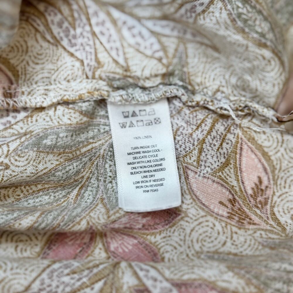 Cynthia Rowley Linen Tank Top Botanical Print Boho Large Poetcore Cruise Resort - Picture 5 of 10